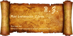 Marienescu Zina névjegykártya